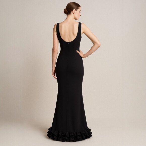 One33 Social Black Taffeta Ruffle Hem Gown Size 4 - New with Tags - Picture 2 of 7